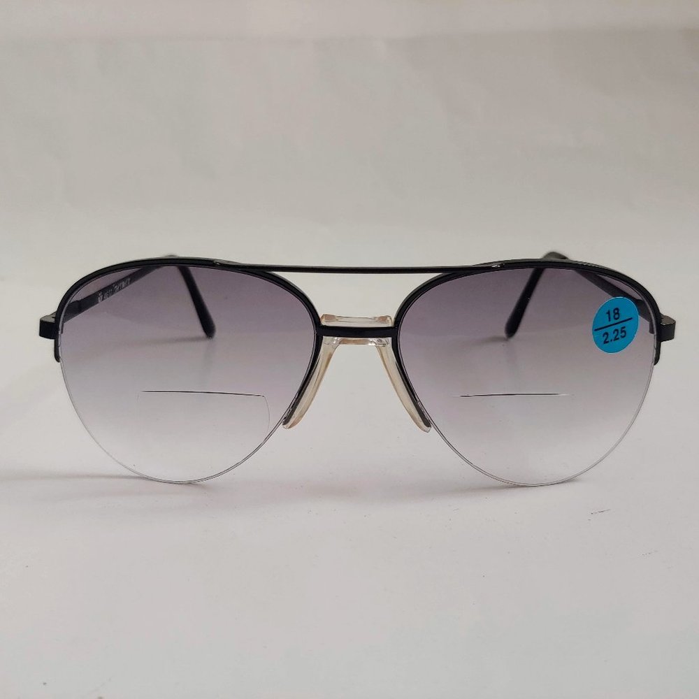 NWT Vintage 90's Aviator Metal Bi-Focal Reading Sunglasses +1.50 (S.Black)